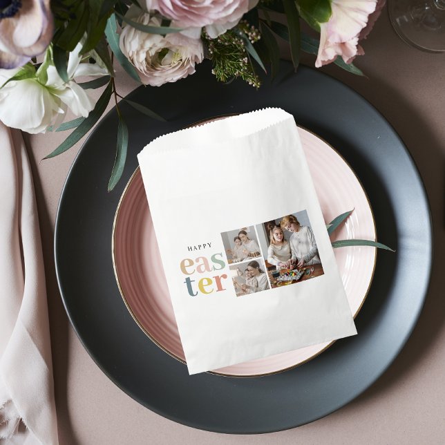 Collage Foto und farbenfrohe Ostern | Weihnachtsge Geschenktütchen (Von Creator hochgeladen)