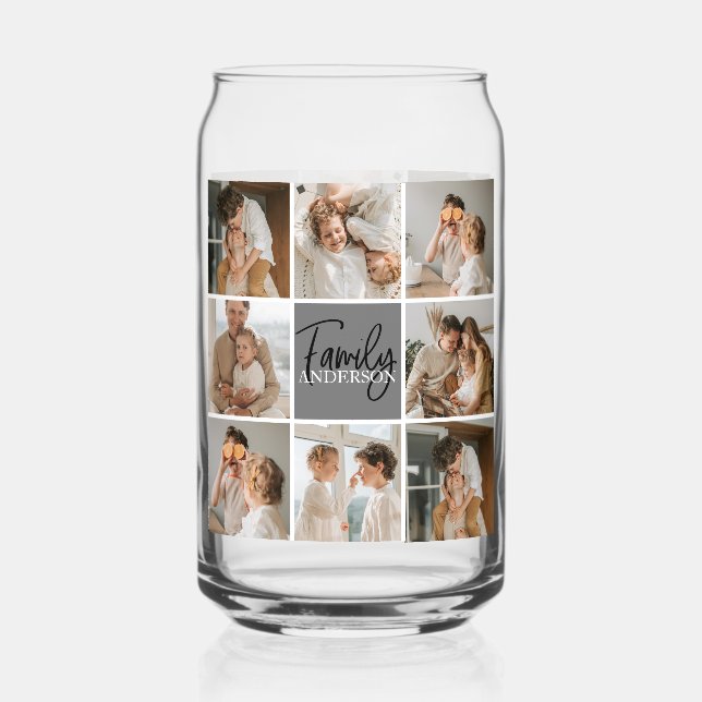 Collage Foto und Personalisierte Graugeschenke Dosenglas (Vorderseite)