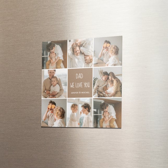 Collage Foto Vater Wir Liebe Sie glückliche Väter  Magnet (Von Creator hochgeladen)