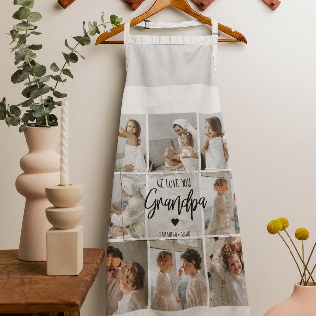Collage Foto | Wir Liebe Sie Opa-Geschenk Schürze (Von Creator hochgeladen)
