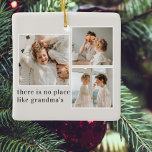 Collage Foto & Zitat Bestes Grandma-Geschenk Keramikornament<br><div class="desc">Ein Collage Foto & Quote Bestes Oma Geschenk ist ein nachdenkliches und personalisiertes Geschenk für eine geliebte Großmutter. Dieses Geschenk enthält in der Regel eine Collage von Fotos, in denen die Großmutter, ihre Kinder, Enkel und andere Angehörige aufgeführt sind. Die Fotos sind kreativ und künstlerisch gestaltet, mit verschiedenen Größen und...</div>