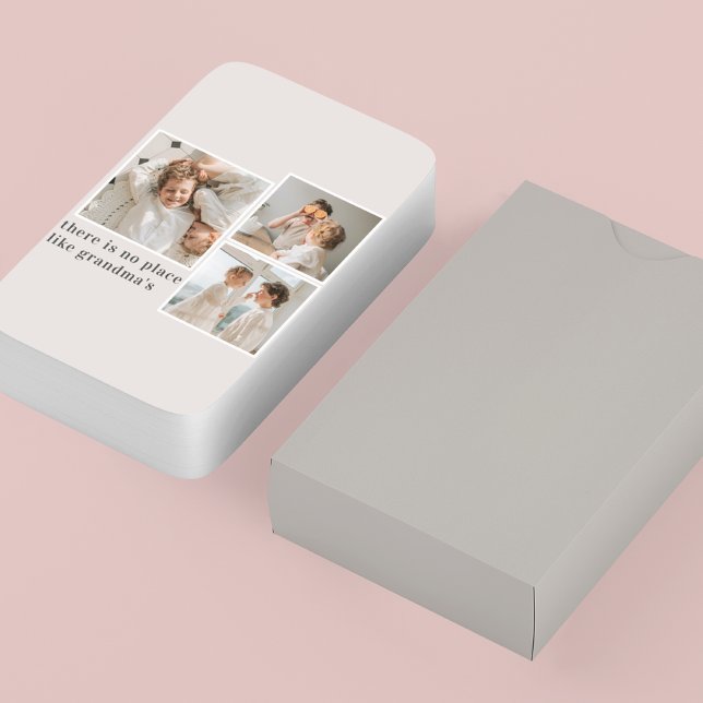 Collage Foto & Zitat Bestes Grandma-Geschenk Spielkarten (Von Creator hochgeladen)