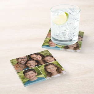 Collage Fotos Familien Erinnerungen Glasuntersetzer