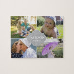 Collage Fotos mit Familiennamen Multi-Bildern<br><div class="desc">Passen Sie dieses Rätsel mit Ihren Fotos als lustiges Geschenk an. Ändern Sie alle Fotos und Familiennamen. *Bitte zögern Sie nicht, mich zu kontaktieren, wenn Sie Hilfe bei meinen Designs benötigen. Es ist einfach genug, einen bestehenden Stil auf ein anderes Zazzle-Produkt zu übertragen, lass mir einfach Bescheid. Ich helfe gerne!...</div>