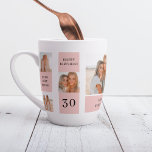 Collage Friend Fotos | Glückliches Geburtstagsgesc Milchtasse<br><div class="desc">Collage Friend Fotos | Gerne ein Geburtstagsgeschenk.Machen Sie den Geburtstag Ihres Freundes mit diesem maßgeschneiderten Geschenk,  das eine Collage Ihrer Lieblingsmomente zusammen enthält! Dieses personalisierte,  rosa-geprägte Geburtstagsgeschenk ist exklusiv auf Zazzle erhältlich und ist der ideale Weg,  um Ihrem Freund zu zeigen,  wie viel sie Ihnen gemein sind.</div>
