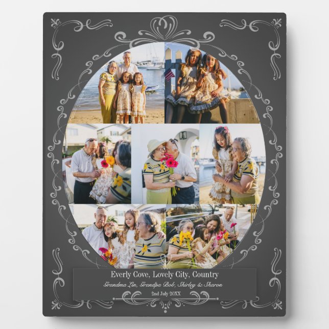 Collage für Vintage Wirbel mit 7 Fotos Fotoplatte (Vorderseite)