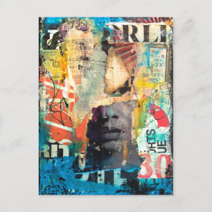 Collage Head Postkarte
