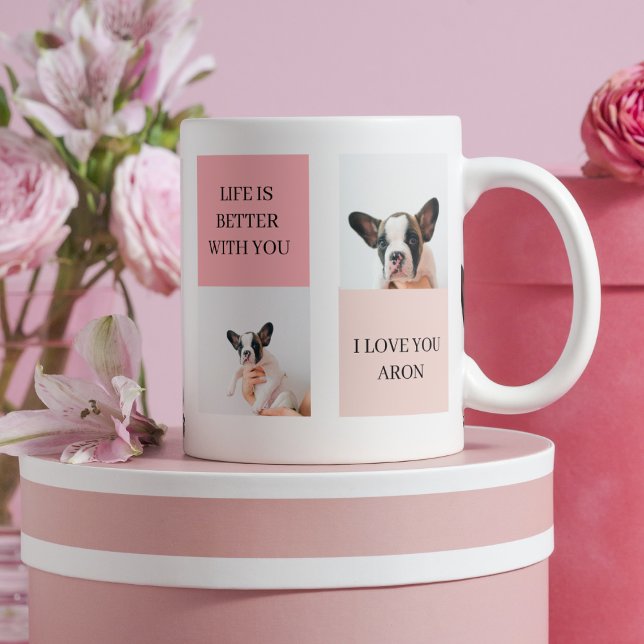 Collage Hund-Fotos | Hund ist meine Valentine | Ro Tasse (Von Creator hochgeladen)