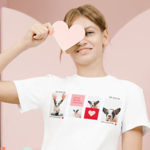 Collage Hund-Fotos Mein Hund ist mein Valentine T-Shirt