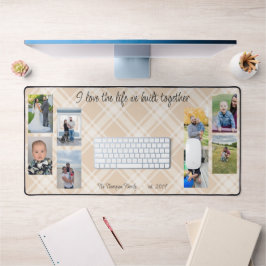 Collage karierter Hintergrund des Fotos Schreibtischunterlage