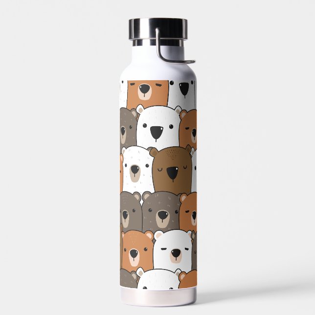 Collage mit süßen Bärengesichtern Trinkflasche (Links)