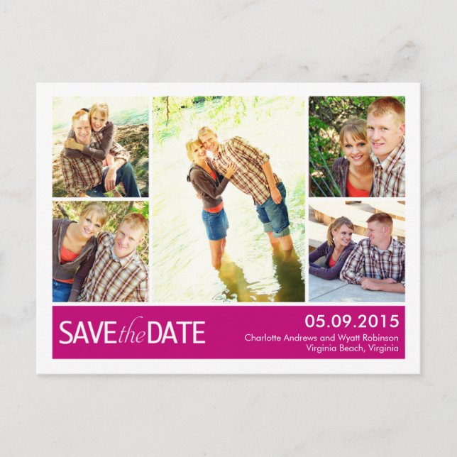 Collage Moderne Enregistrer La Carte Postale Date (Devant)