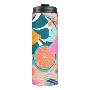 Collage moderne, floralnahtlose Muster. Moderne Au Thermosbecher