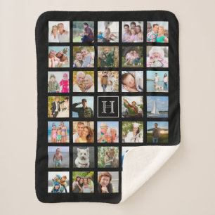 Collage Monogram bearbeitbar Schwarz Sherpadecke