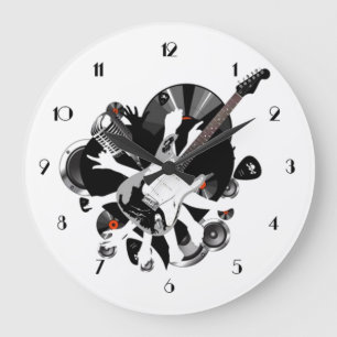 Collage musical Amateurs de musique horloge murale