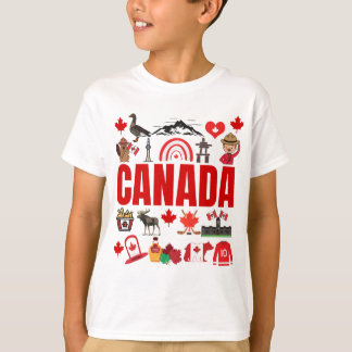 Collage niedlich Canada Symbols T-Shirt