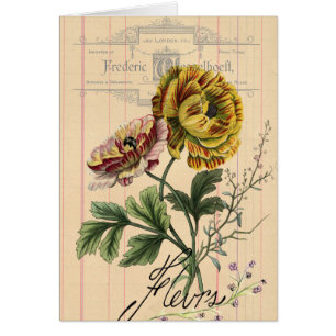 Collage numérique vintage Fleurs françaises