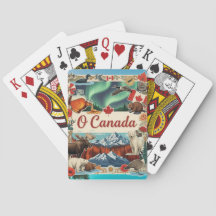 Collage Ô Canada – Cartes à jouer patriotiques vin