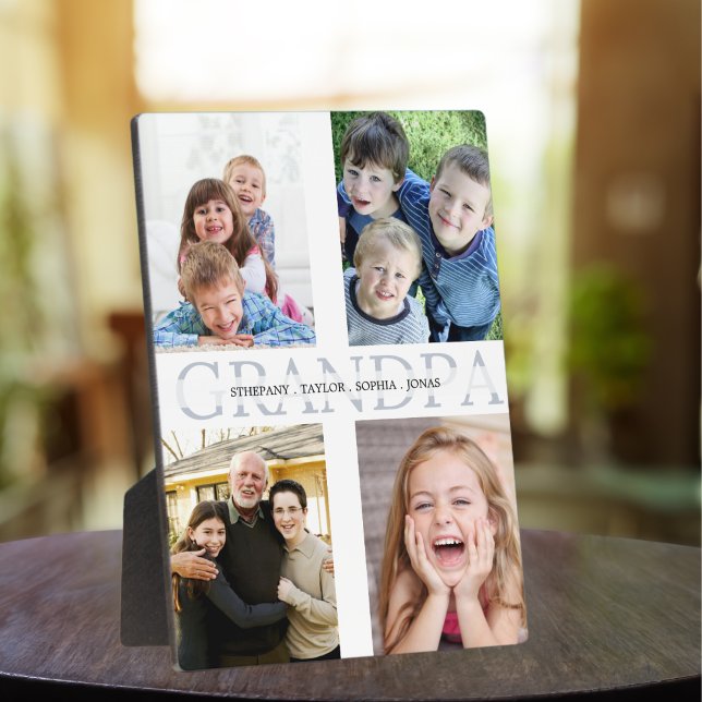 Collage of 4 photos grandchildren for grandfather fotoplatte (Von Creator hochgeladen)