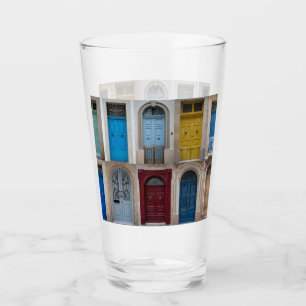 Collage of bunt front doors glas
