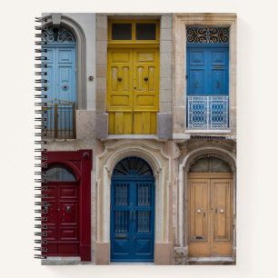 Collage of bunt front doors notizbuch