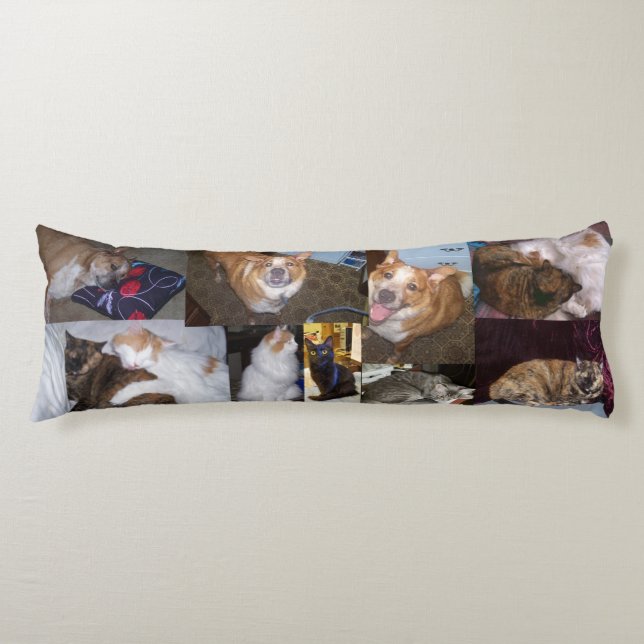 Collage of Cudly Pet Fotos Body Pillow Seitenschläferkissen (Vorderseite)