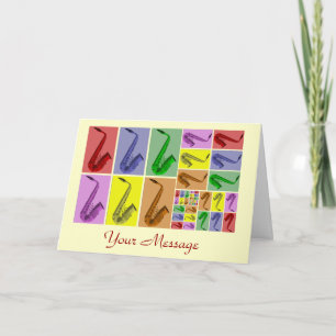 Collage of Fibonacci Saxophones Pattern Card Karte