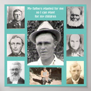 Collage of Fotos of Vathers Planted for Me Aquamar Poster