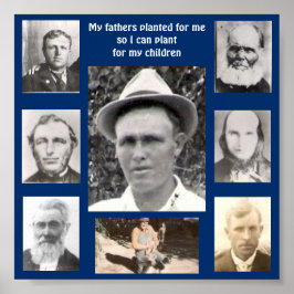 Collage of Fotos of Vathers Planted for Me Blue Poster