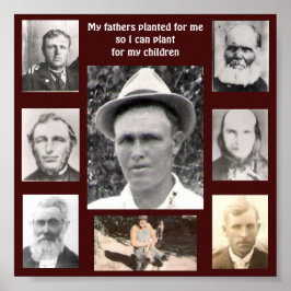 Collage of Fotos of Vathers Planted for Me Red Poster