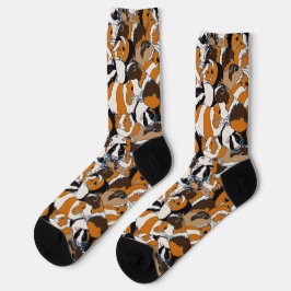Collage of Guinea Pigs Illustrations Gemustert Socken