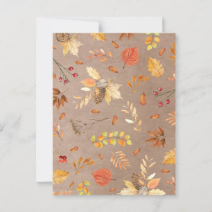 Collage of Herbstlaubs on brawn Postkarte