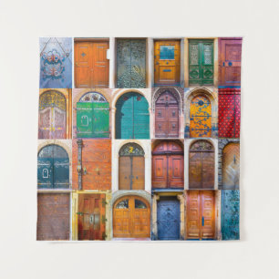 Collage of mittelalterliche front doors in Prag, T Wandteppich