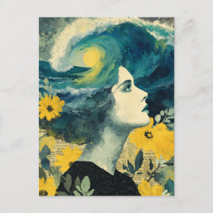 Collage of Ocean Brain Waves Postkarte