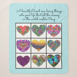 Collage of Painted Hearts (light blue), with Quote Sherpadecke