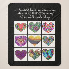 Collage of Painted Hearts, mit Zitat Sherpadecke