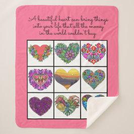 Collage of Painted Hearts (on pink), with Quote Sherpadecke