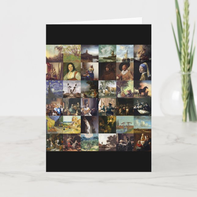 Collage of paintings of van Gogh, Vermeer, etc Karte (Vorderseite)