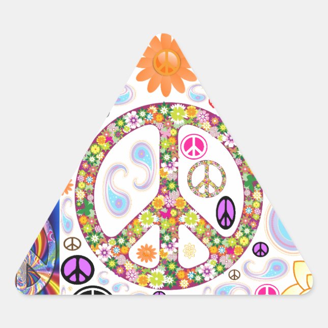 Collage of Peace Dreieckiger Aufkleber (Vorderseite)