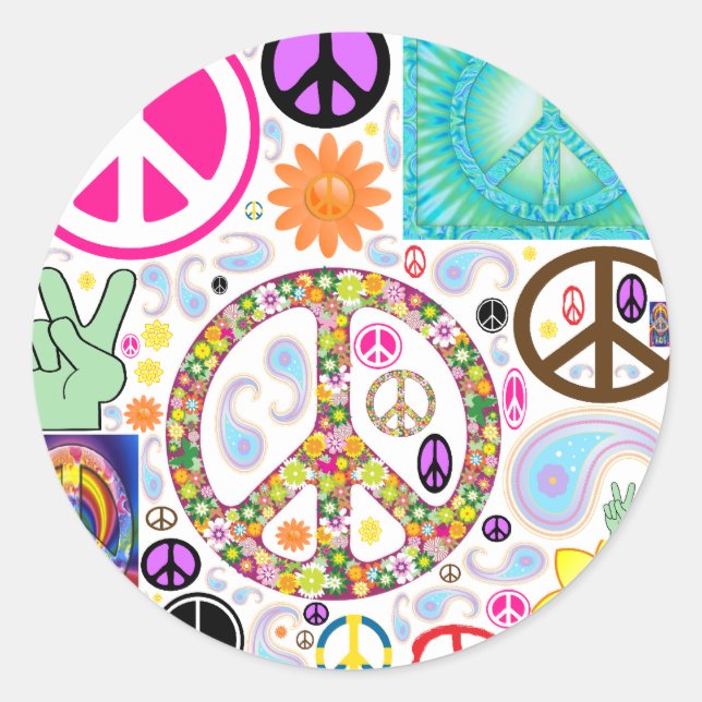 Collage of Peace Runder Aufkleber (Vorderseite)
