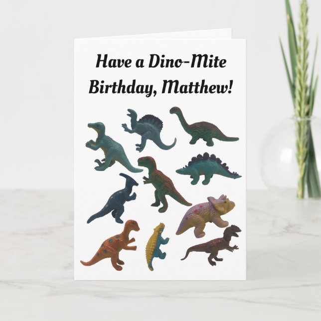 Collage of Plastic Toy Dinosaurier Custom Karte (Vorderseite)