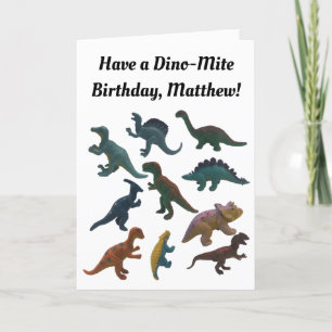 Collage of Plastic Toy Dinosaurier Custom Karte