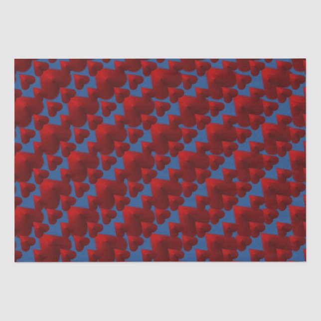 Collage of Red Hearts Seidenpapier (Vorderseite)