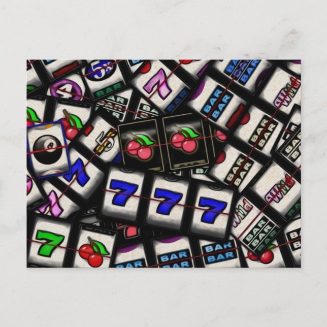 Collage of Slot Machine Rollen Postkarte (Vorderseite)