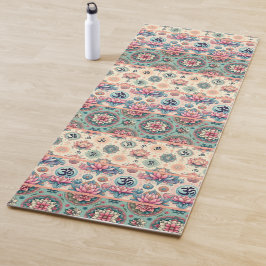 Collage of Turquoise and peach Mandalases 2.0 Yogamatte