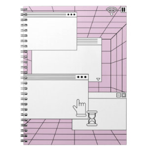 Collage of user interface elements. Cyberpunk und Notizblock
