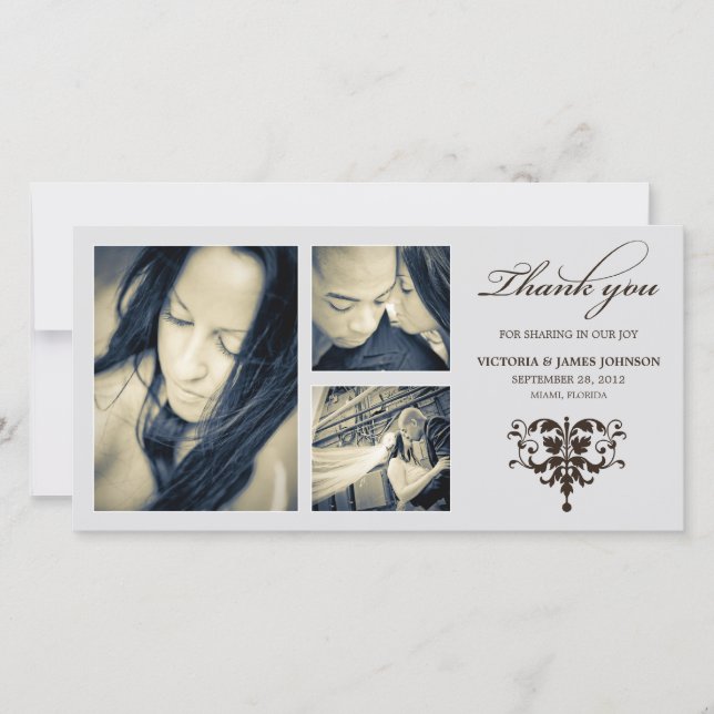 COLLAGE OFFICIEL D'ARGENT | CARTE DE REMERCIEMENTS (Devant)