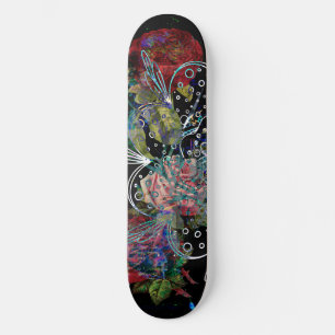 Collage Oüberlappende Rose Mehrere Designs Skatebo Skateboard