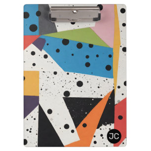 Collage Paper Black Dots Klemmbrett