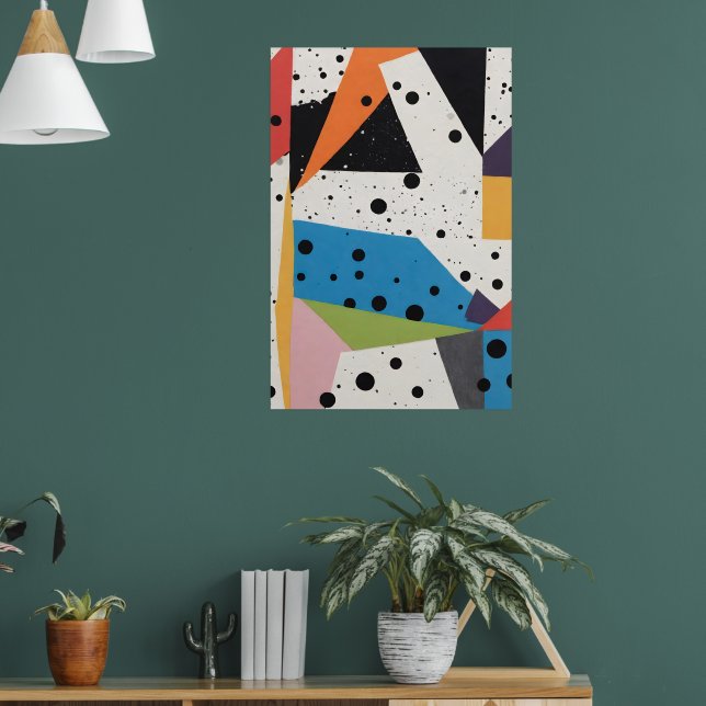 Collage Paper Black Dots Poster (Wohnzimmer 1)
